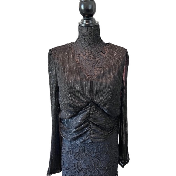 NWT Joie semi-sheer long sleeves gathered blouse - Picture 4 of 6